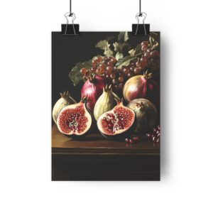 Figs Pomegranate Classical Still Life — Poster