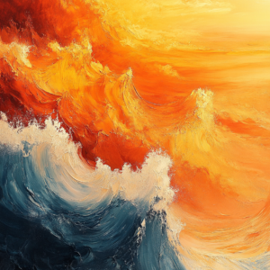 Desert Wind Abstract Art Print – Warm Terracotta Expressionist Wall Decor