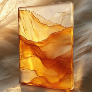 Ethereal Fluid Art Print – Golden Hour Abstract Organic Wall Decor