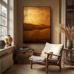Golden Hour Abstract Sand Tones Modern Wall Art Print