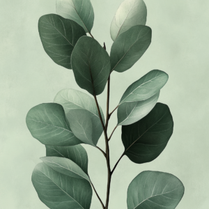 Minimalist Eucalyptus Botanical Wall Art Canvas – Sage Green Scandinavian Decor