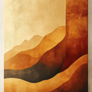 Terracotta Clay Abstract Wall Art Print – Minimalist Ceramic Form Poster