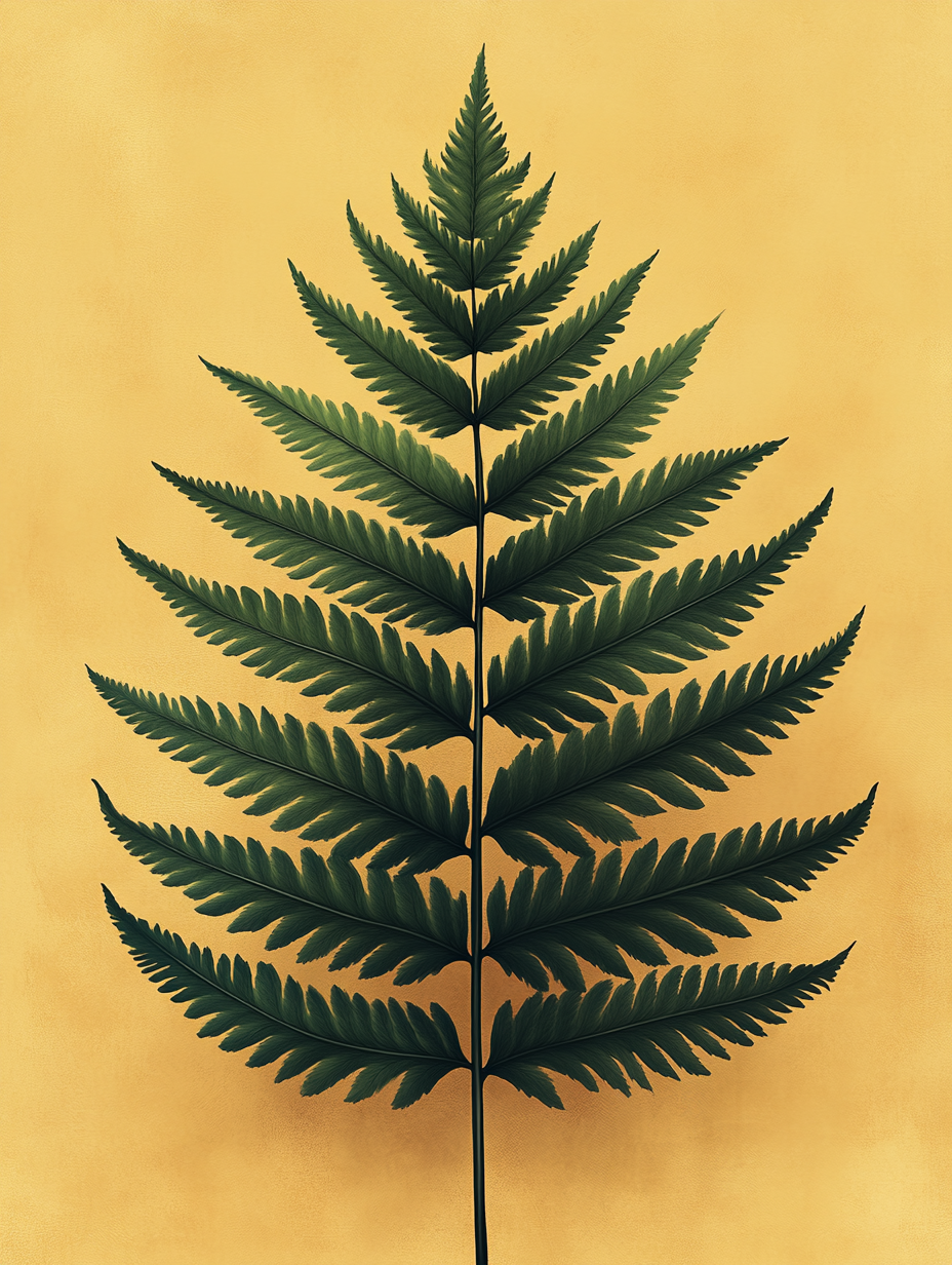 Vintage Fern Botanical Canvas – Scientific Botanical Grid Wall Art