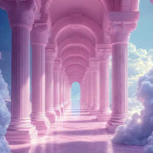 Ethereal Arches Cloudscape Wall Art Canvas – Dreamy Architecture Canvas Print