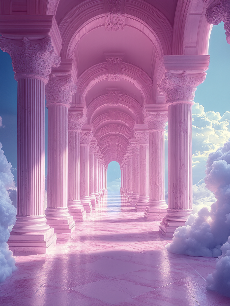 Ethereal Arches Cloudscape Wall Art Canvas – Dreamy Architecture Canvas Print