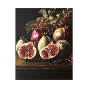 Figs Pomegranate Classical Still Life — Toile Canvas