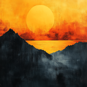 Golden Hour Abstract Wall Art Print – Warm Minimalist Zen Painting