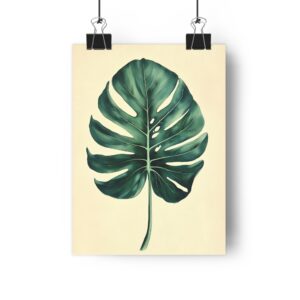 Monstera Leaf Botanical Study — Poster