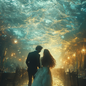 Underwater Ballroom Surreal Art Canvas – Dreamlike Aquatic Decor Canvas Print