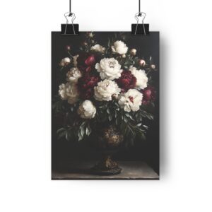 Dark Peony Dutch Master Still Life — Poster