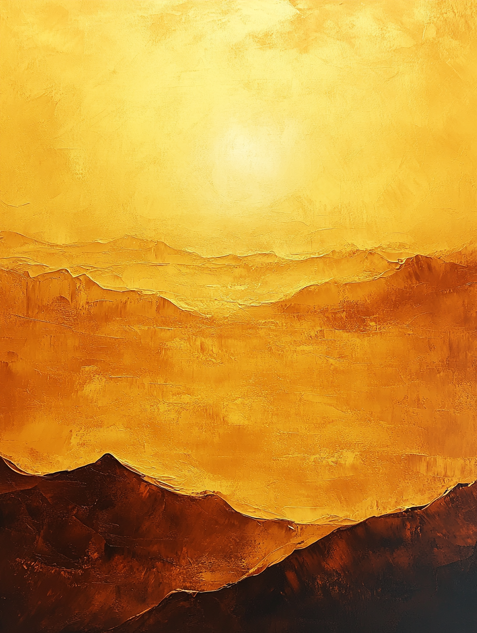 Golden Hour Abstract Sand Tones Modern Wall Art Canvas