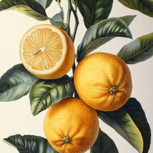 Italian Summer Lemons Wall Art Print – Mediterranean Citrus Poster
