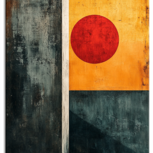Terracotta & Sage Geometric Abstract Wall Art Canvas – Mid-Century Modern Canvas Print