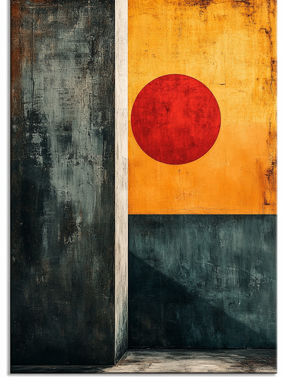 Terracotta & Sage Geometric Abstract Wall Art Canvas – Mid-Century Modern Canvas Print