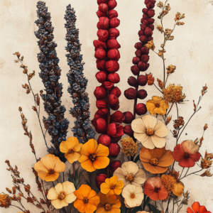 Autumn Botanicals Wall Art Print – Dried Floral Still Life Poster