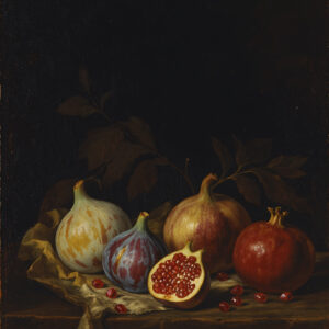 Figs Pomegranate Classical Still Life