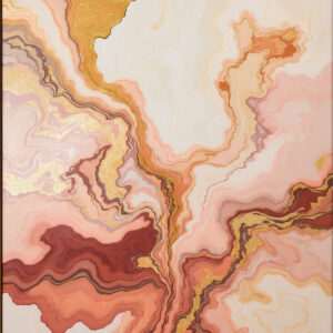 Liquid Sunset Gold Abstract