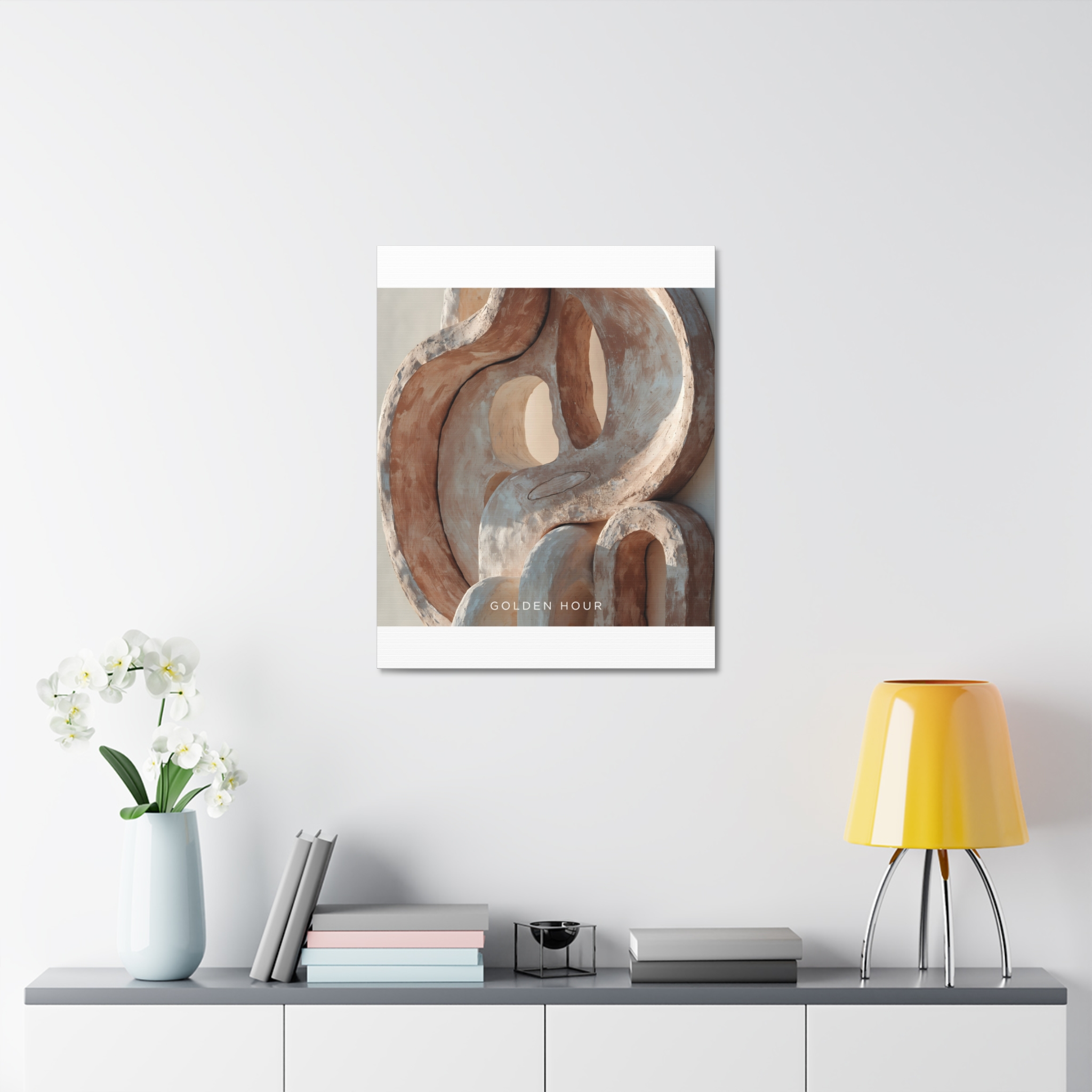 Terracotta Clay Abstract Wall Art Canvas - Minimalist Ceramic Form Canvas Print – Image 40