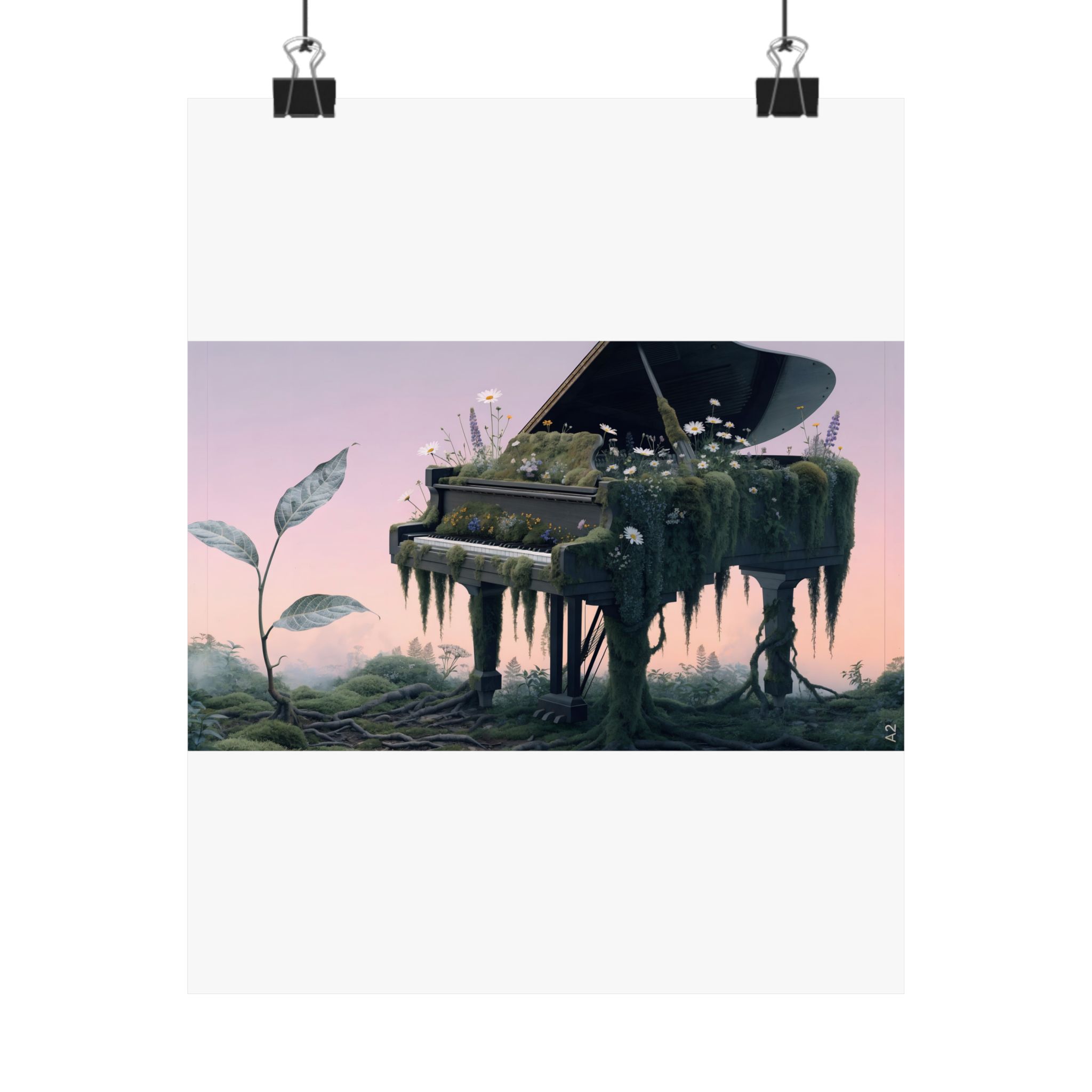 Nature Reclaims Piano - Surreal Forest Music Art Print Poster