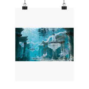 Underwater Ballroom Surreal Art Print - Dreamlike Aquatic Decor Poster