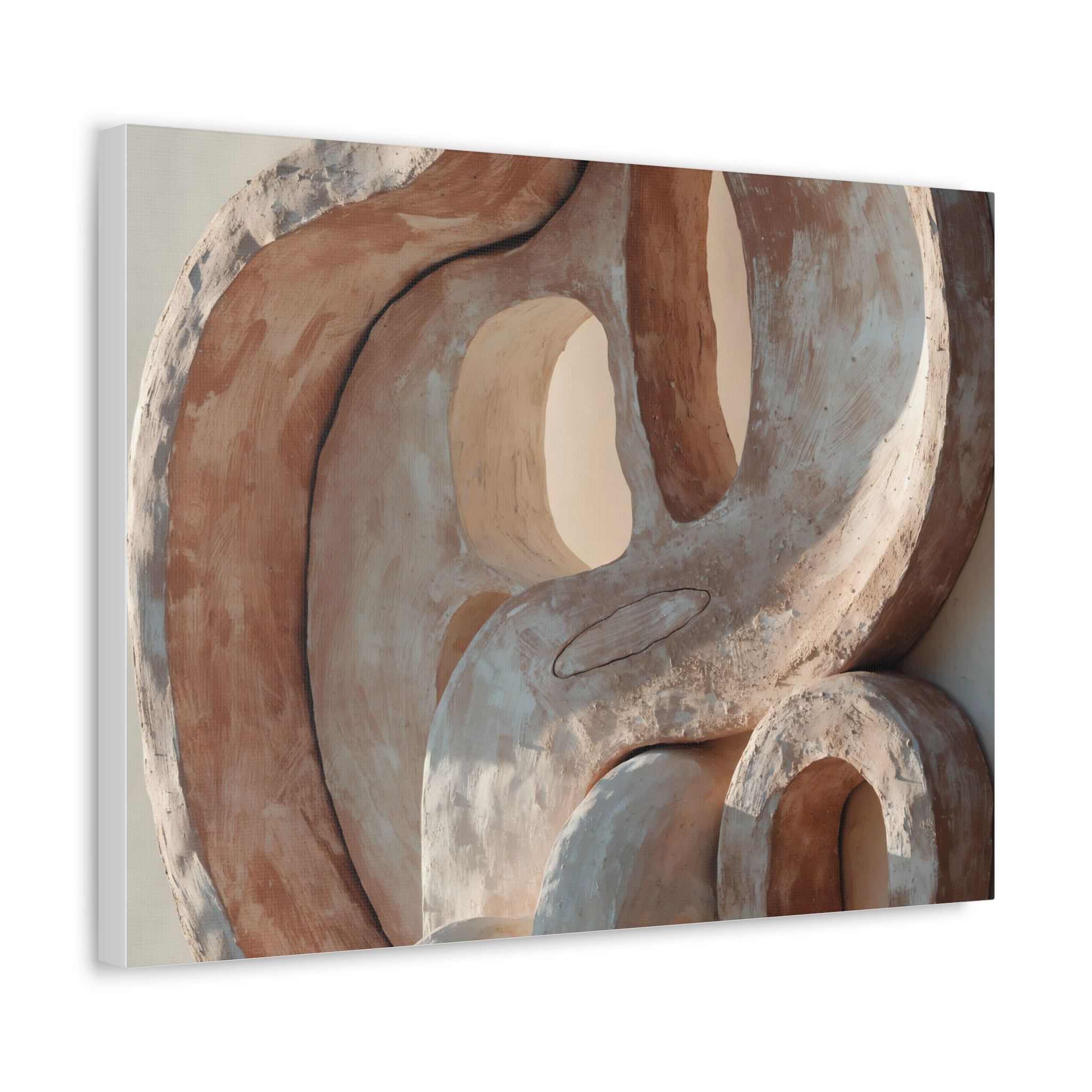 Terracotta Clay Abstract Wall Art Canvas - Minimalist Ceramic Form Canvas Print – Image 14