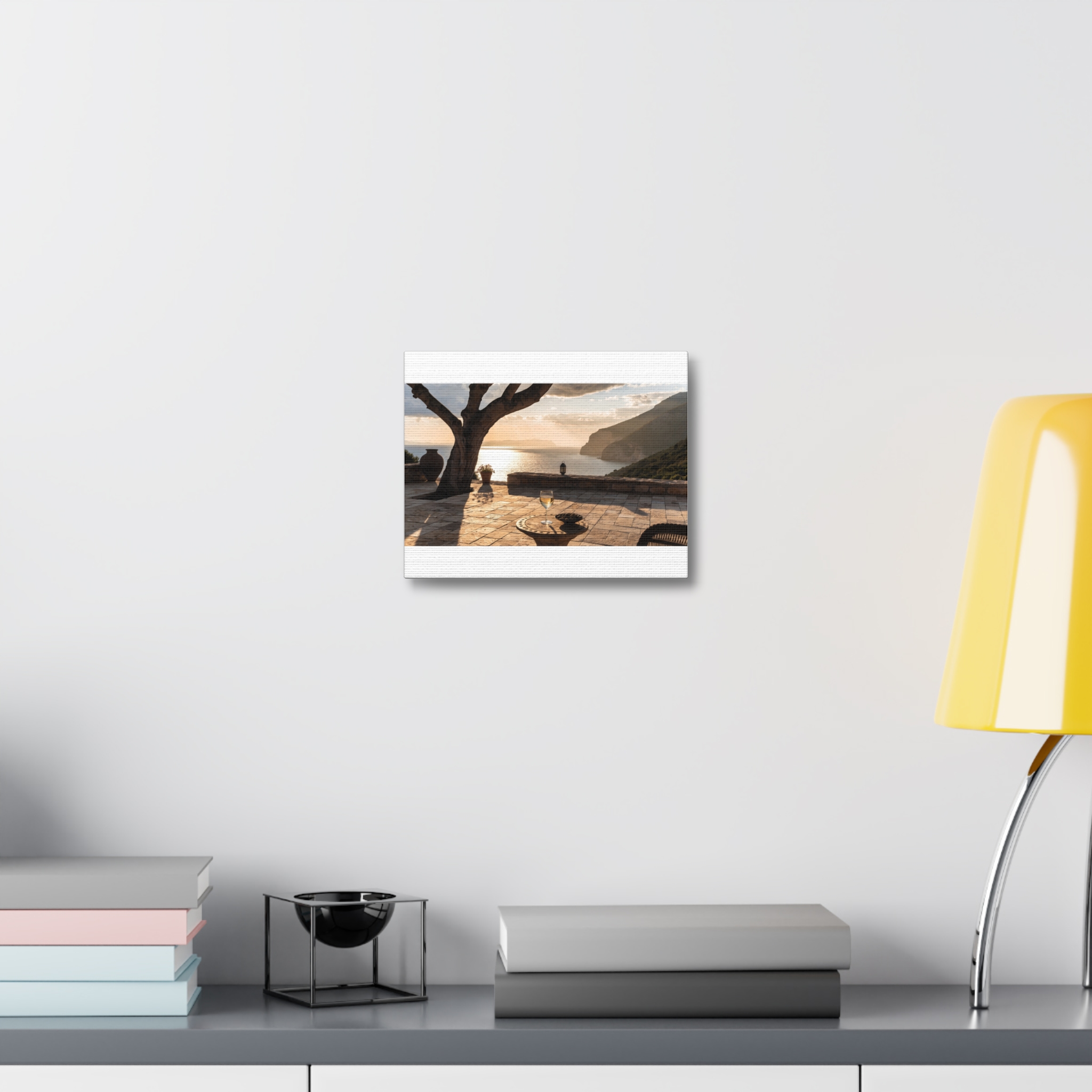Mediterranean Terrace Golden Hour Wall Art Canvas - Luxury Riviera View - Image 4