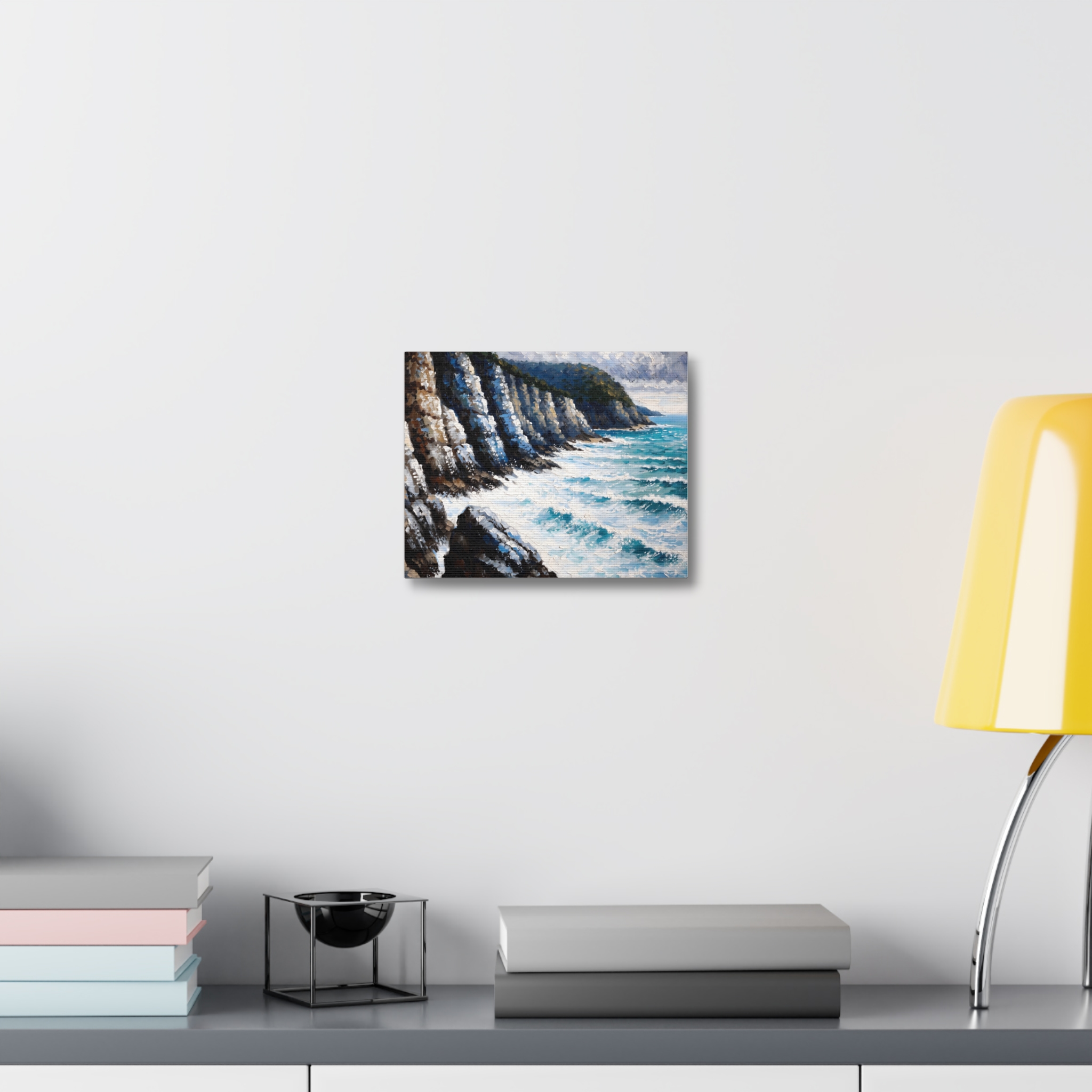 Coastal Cliffs Landscape Wall Art Canvas - Turquoise Seascape Painting – Image 4
