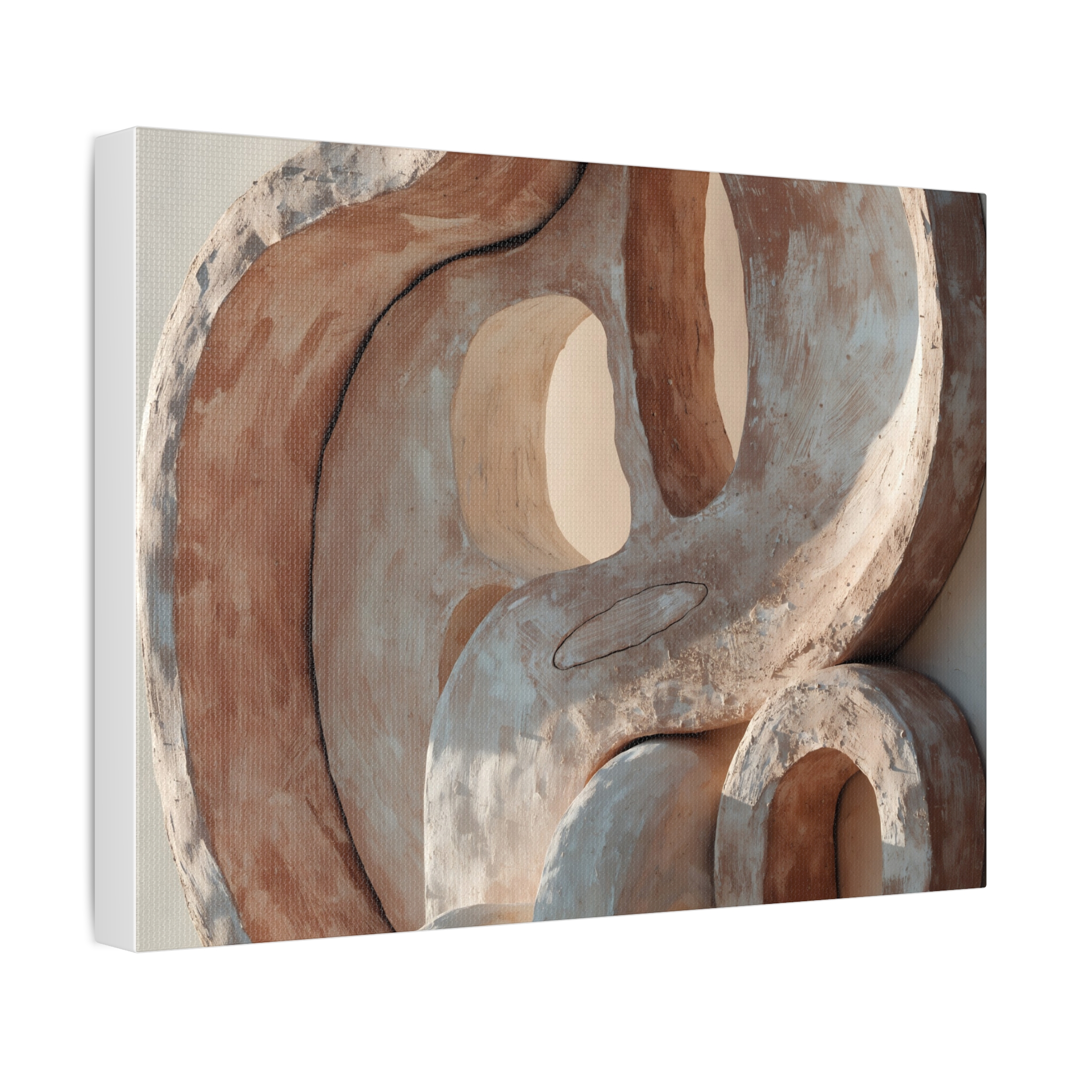 Terracotta Clay Abstract Wall Art Canvas - Minimalist Ceramic Form Canvas Print – Image 10