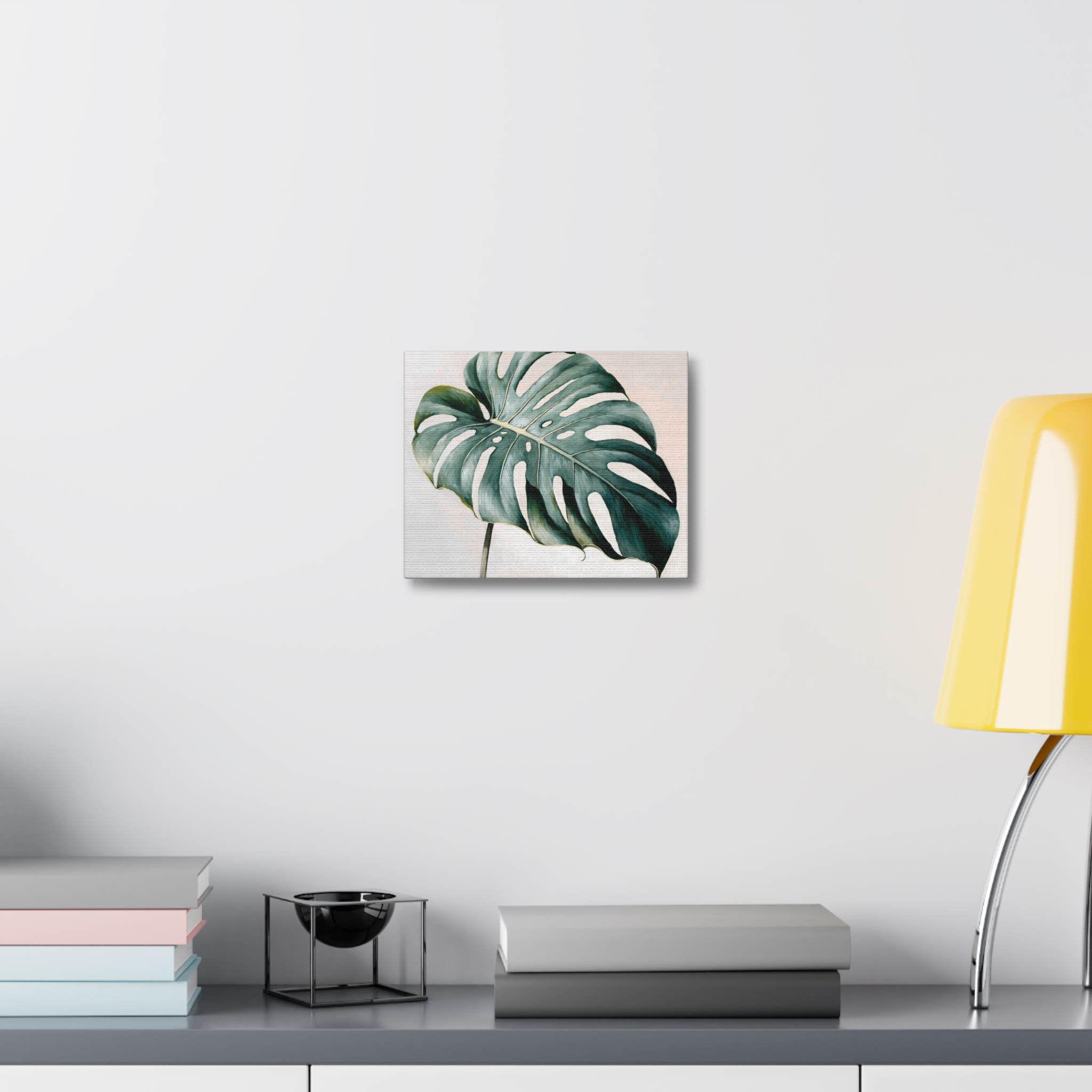 Monstera Leaf Botanical Wall Art Canvas - Emerald Green Botanical Illustration – Image 4