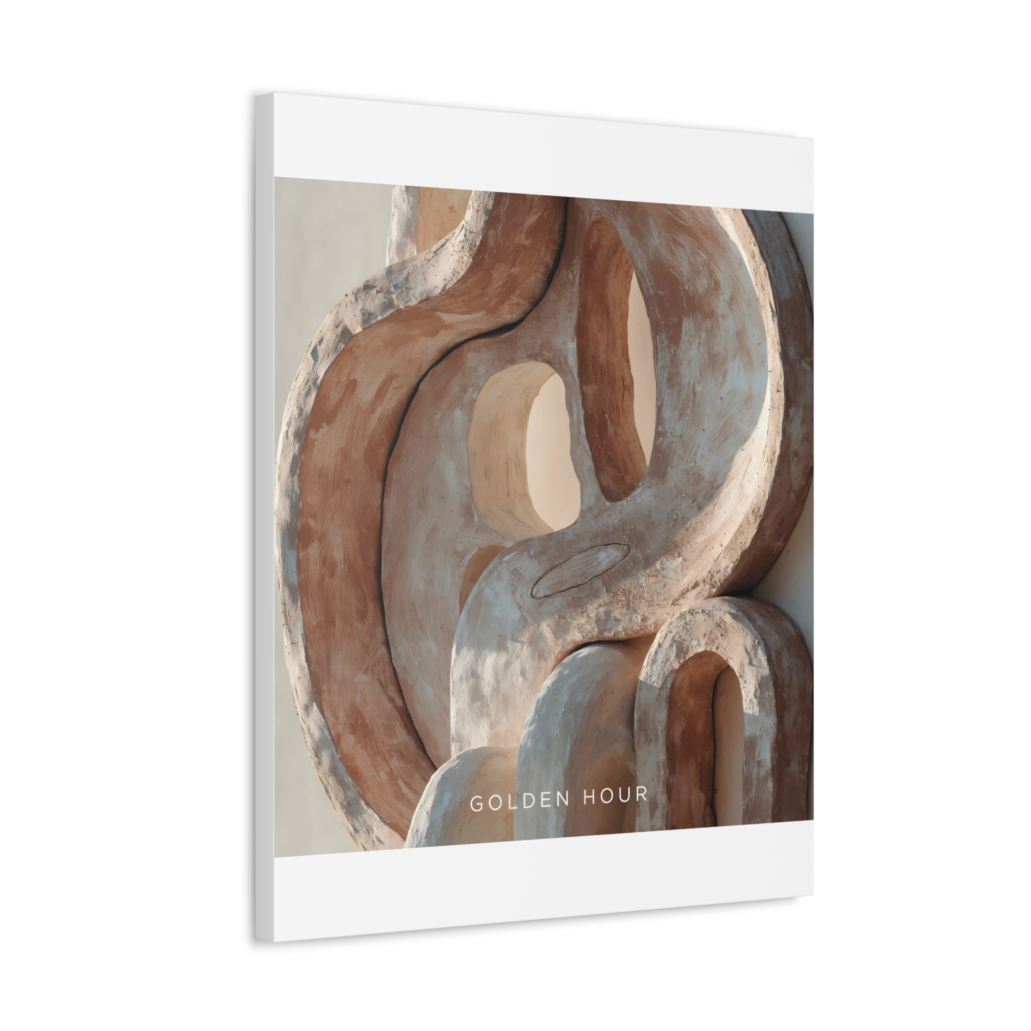 Terracotta Clay Abstract Wall Art Canvas - Minimalist Ceramic Form Canvas Print – Image 38