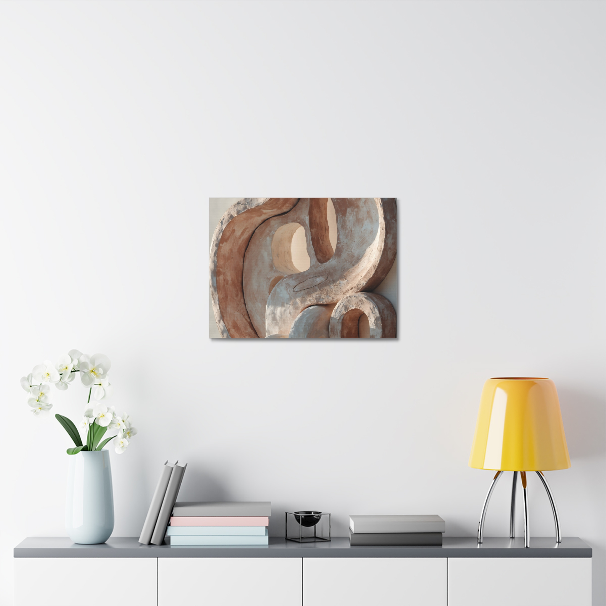 Terracotta Clay Abstract Wall Art Canvas - Minimalist Ceramic Form Canvas Print – Image 16