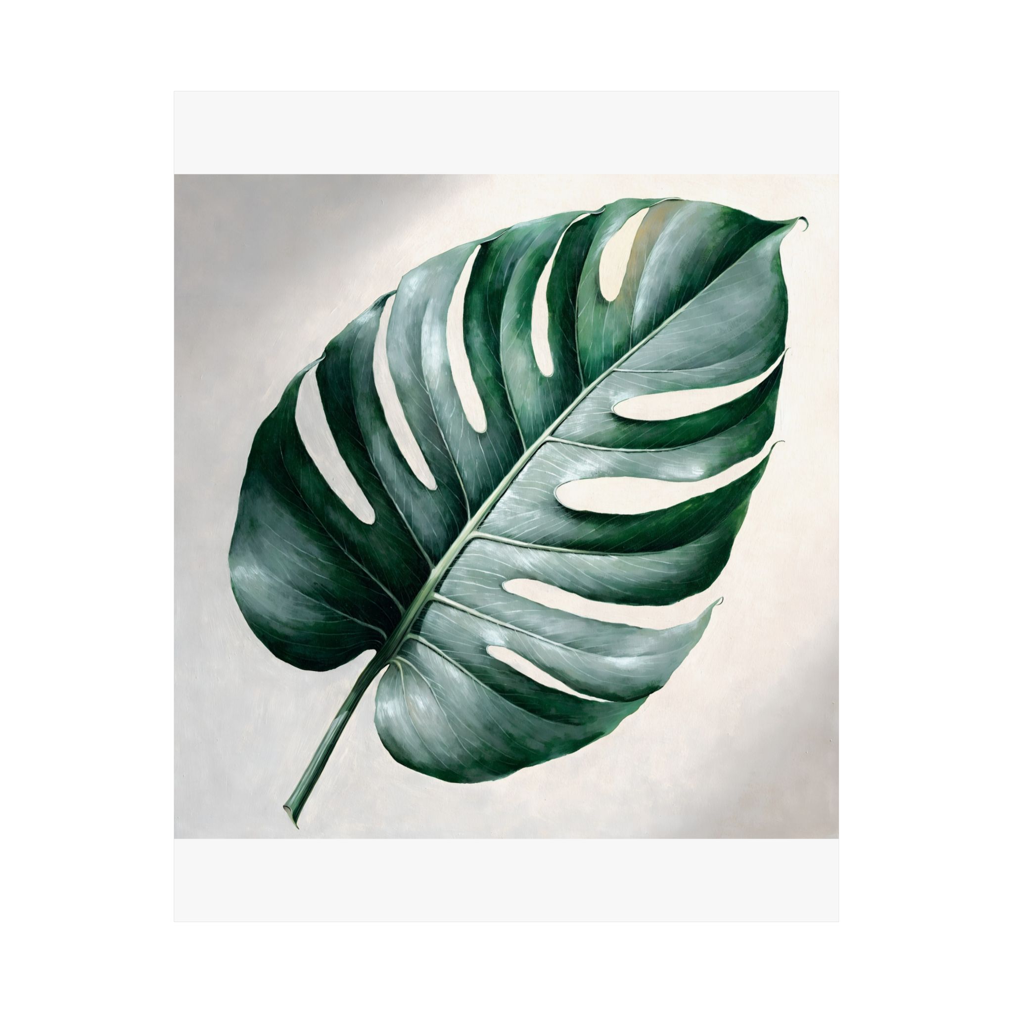 Monstera Leaf Botanical Wall Art Print - Emerald Green Botanical Illustration – Image 2