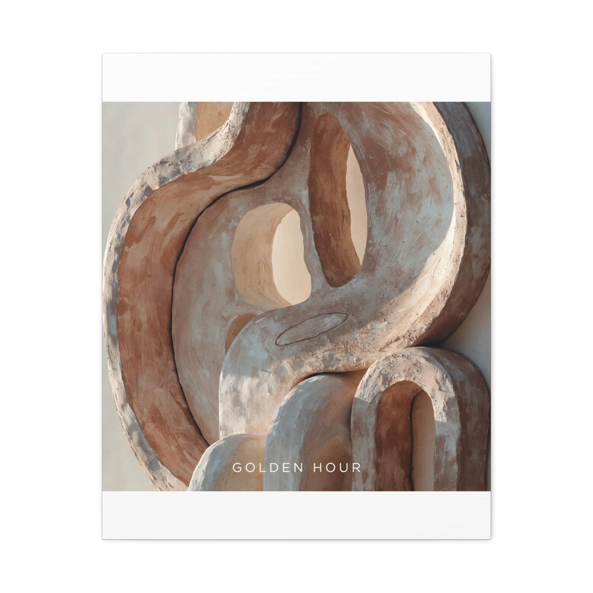 Terracotta Clay Abstract Wall Art Canvas - Minimalist Ceramic Form Canvas Print – Image 37
