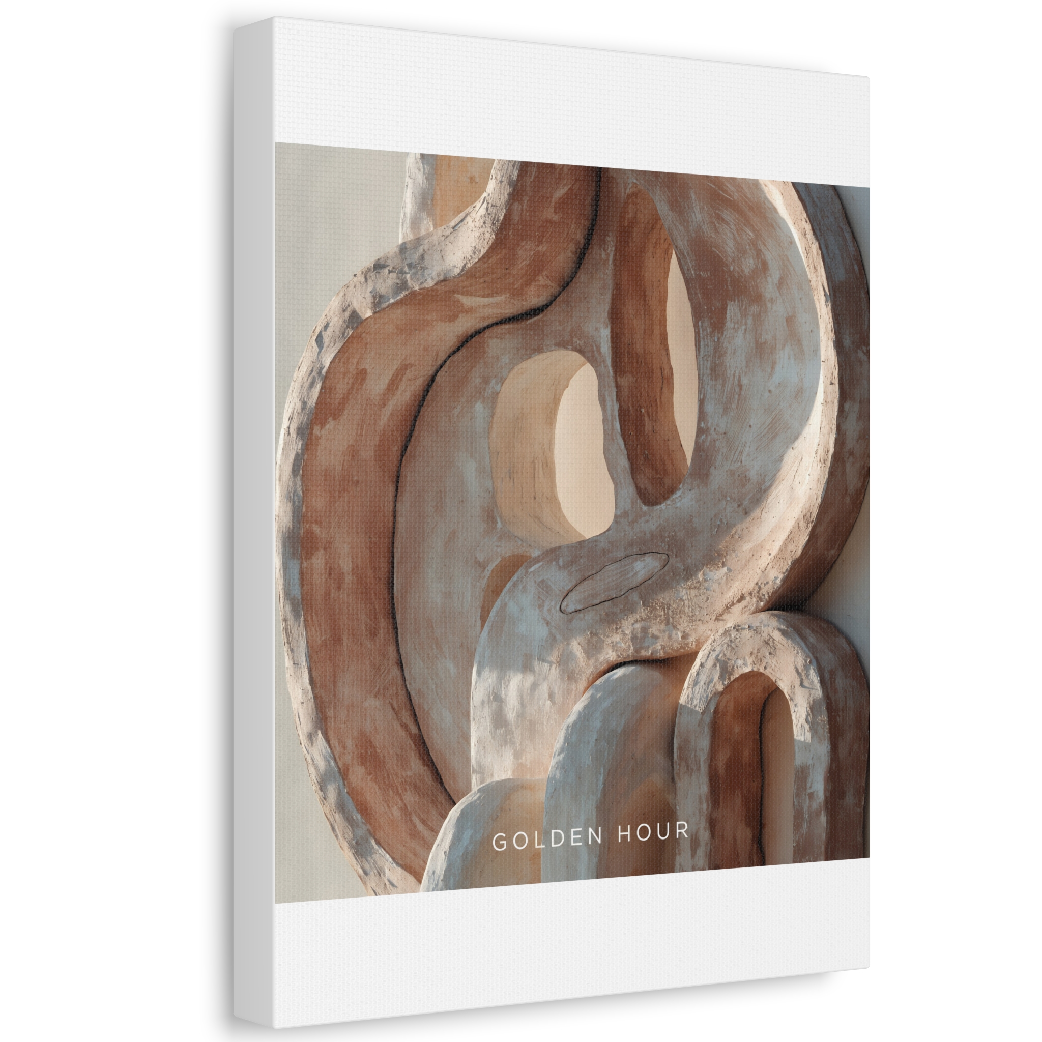 Terracotta Clay Abstract Wall Art Canvas - Minimalist Ceramic Form Canvas Print – Image 30