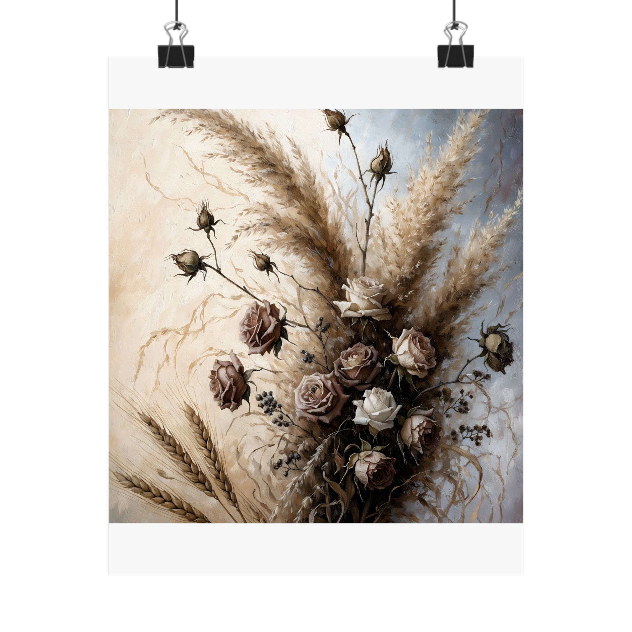 Autumn Botanicals Wall Art Print - Dried Floral Still Life Poster